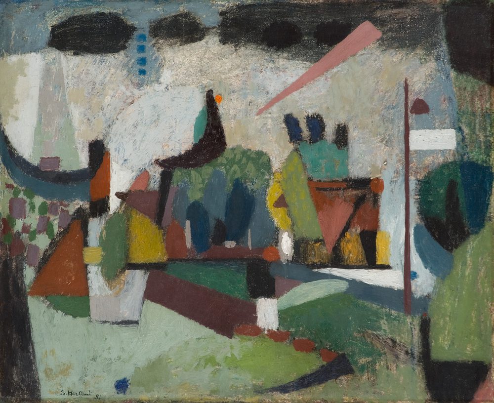 Regnværs. Gaustad gård, 1951