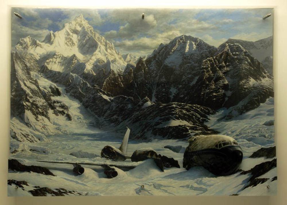 Landscape with Cloud-covered Mountain and Wreck